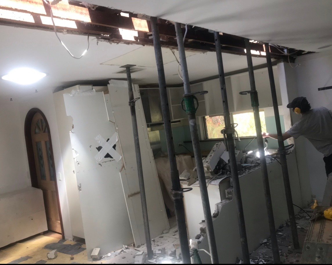 Plaster ceiling repair, North Beach